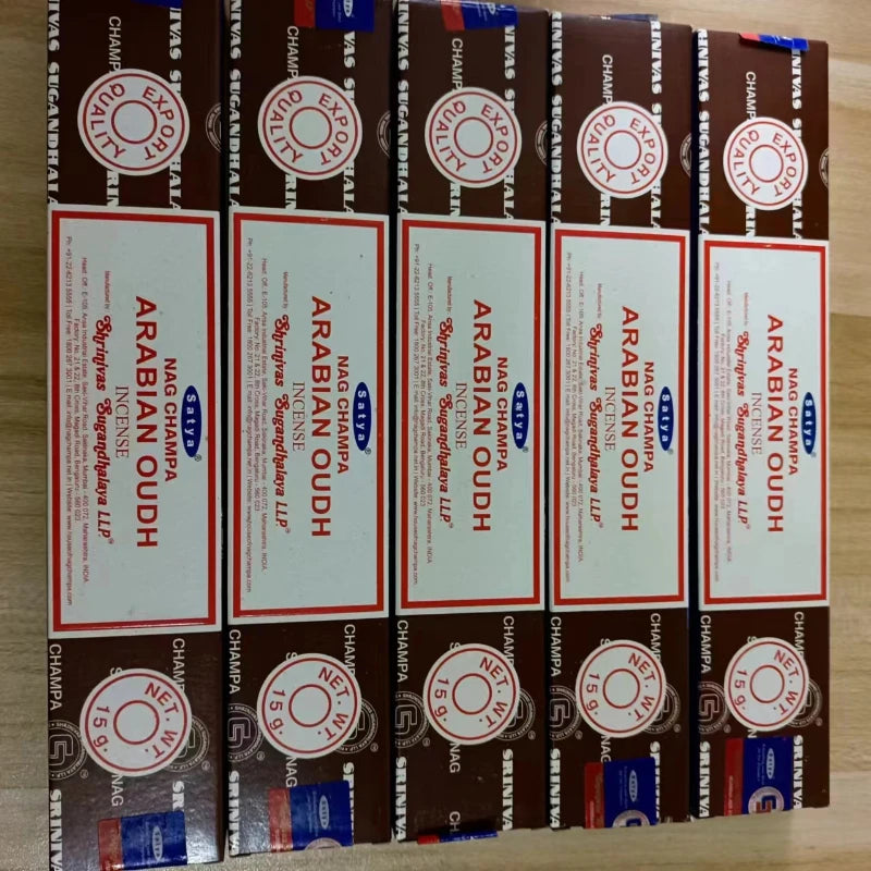 5BOX NAG Champa Incienso Satya Incense Collection Satya Handmade Sticks with Flavors Refreshing Medicinal Aromas Home Fragrances