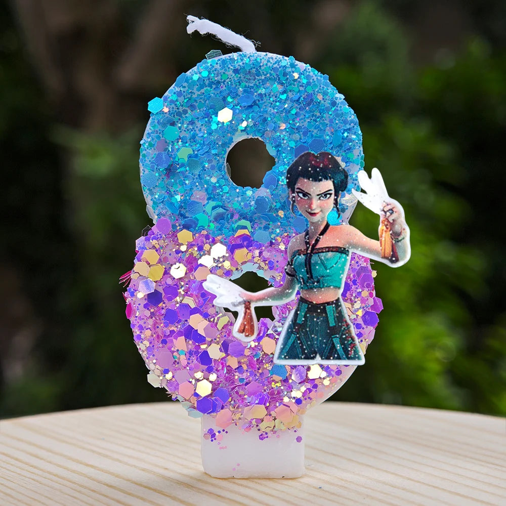 New Kpop Demon Hunters Theme Candle Number 0-9 Birthday Party Cake Decoration Cartoon Baby Shower Supplies Kids Gifts