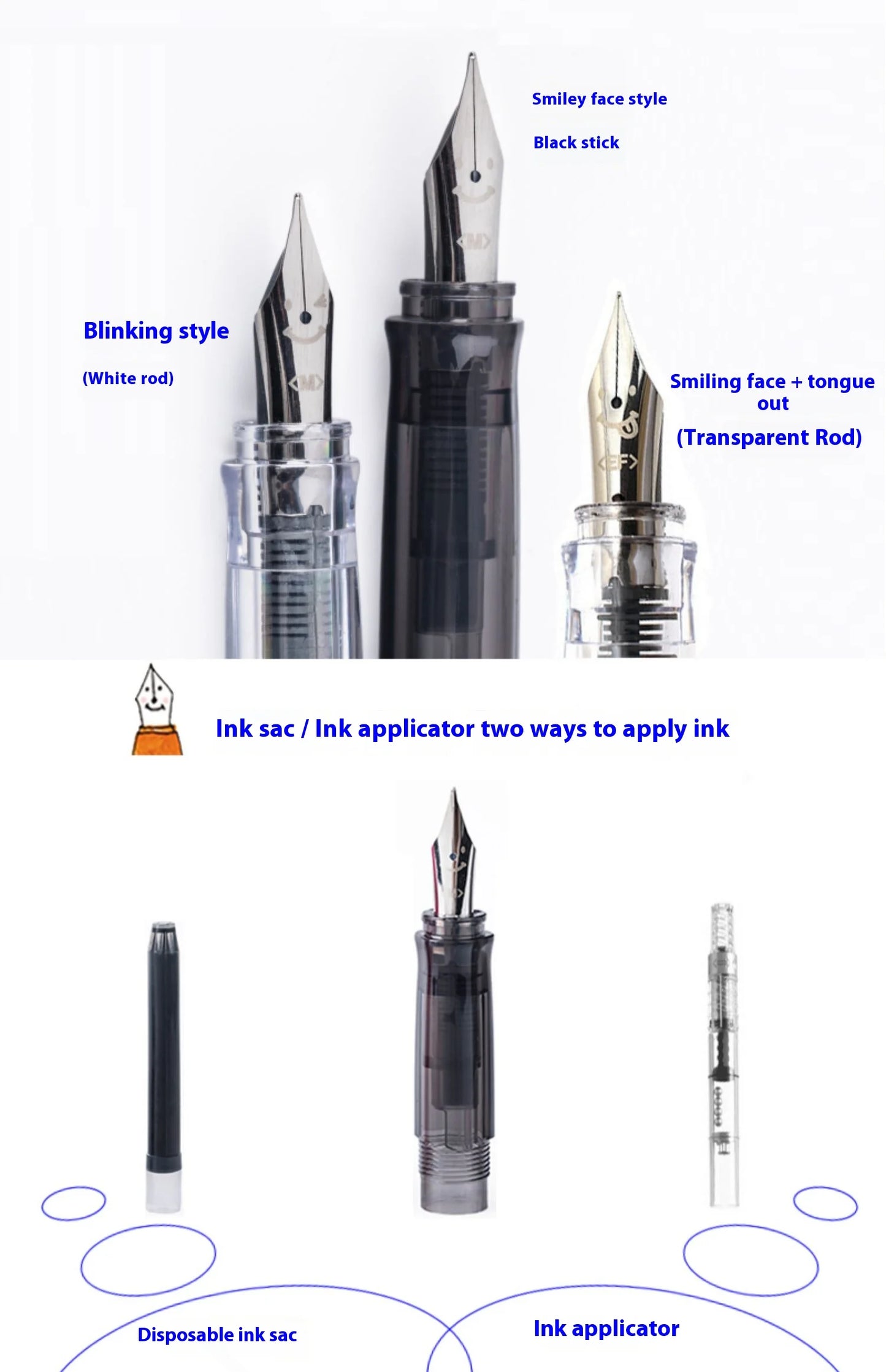 PILOT kakuno Fountain Pen,Multi-Colors Dreamy/Smile Family Series 0.4~0.7mm Nib Writing Calligraphy Pen Perfect Gift For Student