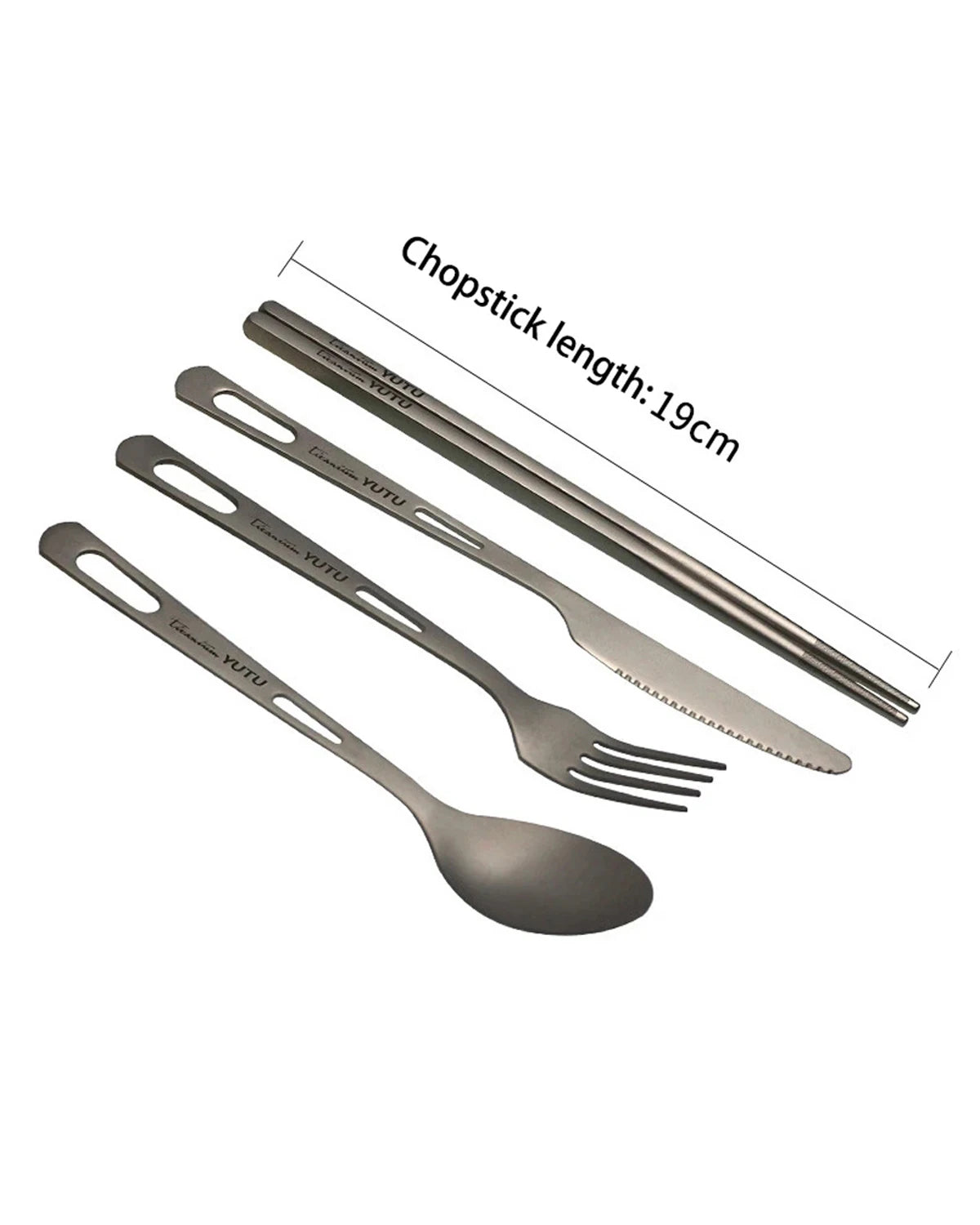 Pure Titanium Tableware Set Household Frosted Knife and Fork Spoon Chopsticks Travel Camping Portable Knife Fork Set