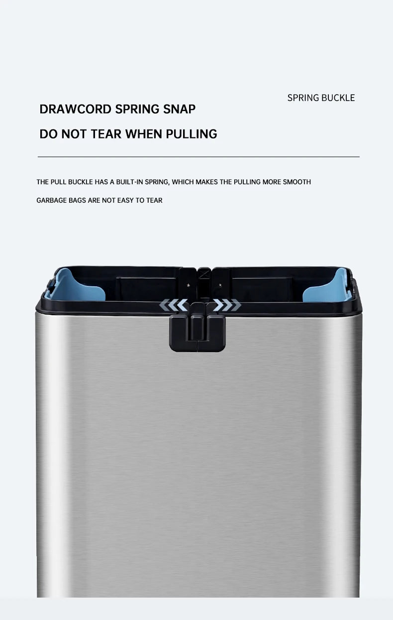 Smart Trash Can 15L 20L 30L 40L 50L 60L Stainless Steel Waste bin High Trash Cans Garbage Bin for Kitchen Trash Can Wastebasket