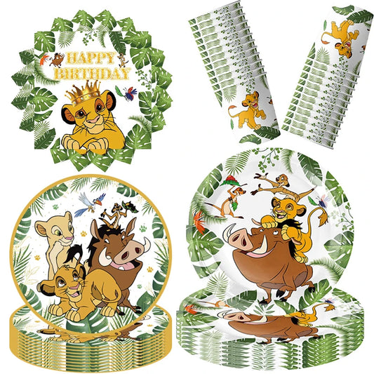 Disney The Lion King Birthday Party Decoration New Plates Cups Napinks Tablecloth King Lion Birthday Balloon Party Favor Balloon