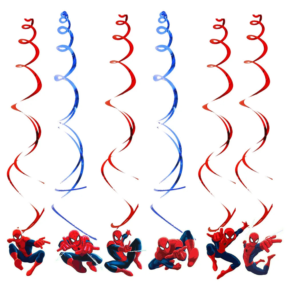 Spiderman Theme Birthday Party Decoration Blue Red SpiderMan Disposable Tableware Set Banner Balloons for Baby Shower Kids Gifts