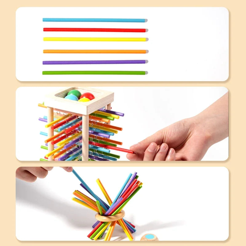 Wooden Stick Strategy Game for Kids Thinking Training Interactive Puzzle Toy Wooden Balance Battle Game for Family Party Fun