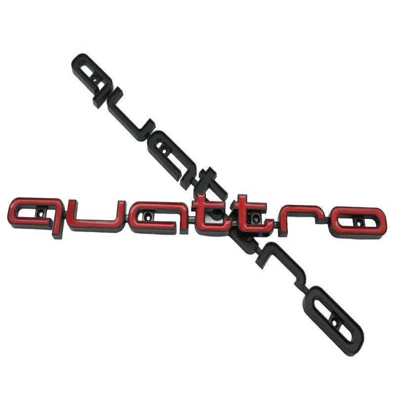 Quattro Emblem 3D ABS Car Front Grille Emblem For Audi A3 A4 A5 A6 A6L A7 A8 Q3 Q5 Q7 S3 S4 S5 RS3 RS4 RS6 Badge Accessories