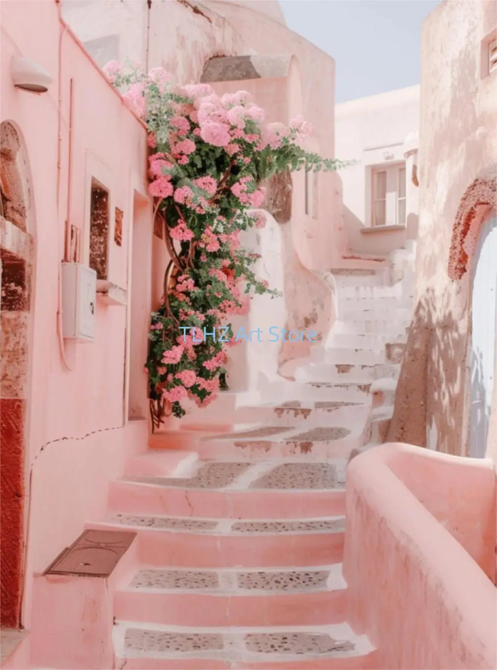 Modern Greece Summer Coast Santorini Travel Landscape Posters and Prints Canvas Printing Wall Art Picture for Living Room Decor