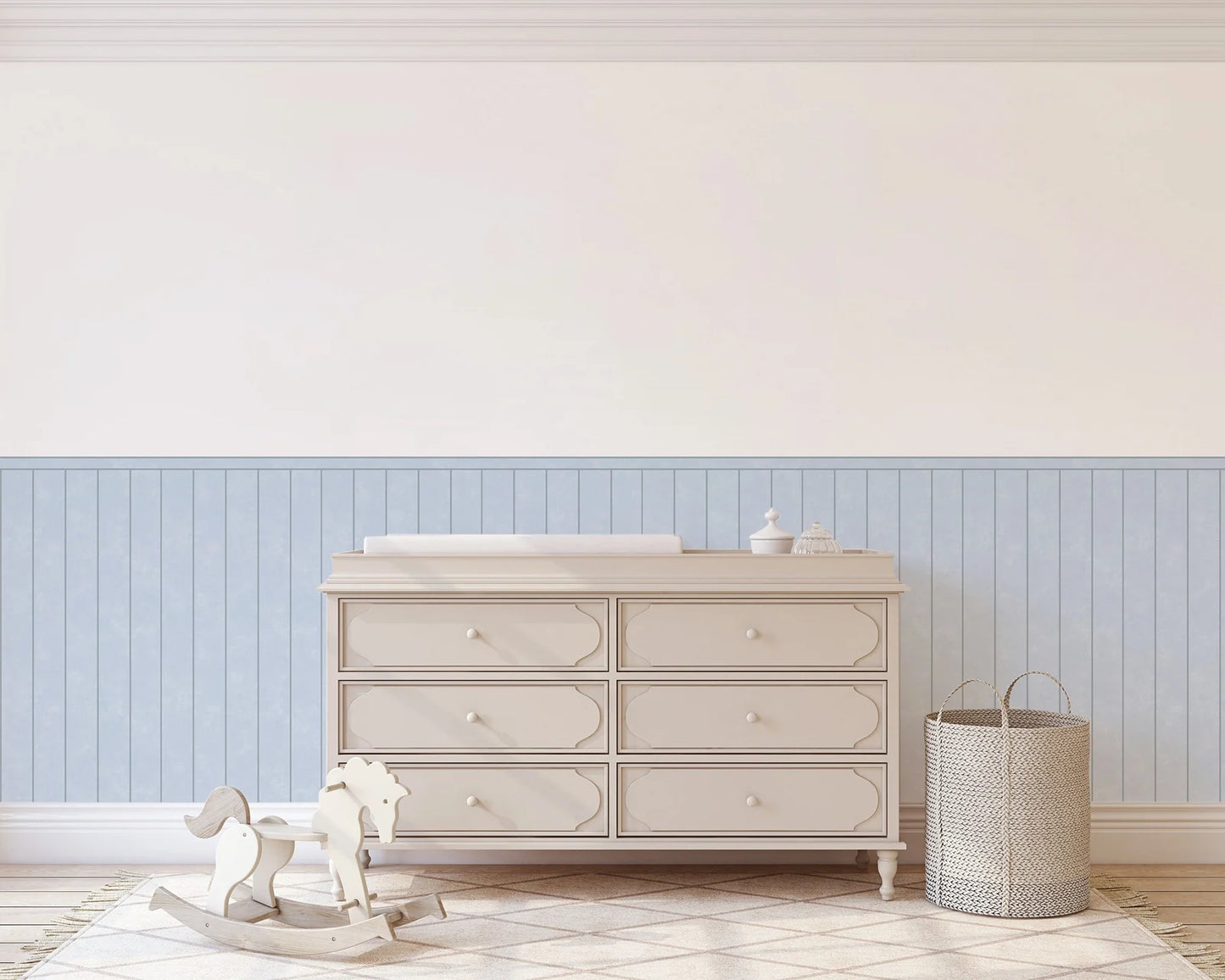 Blue Color Wallpaper Panelling,Bottom Wall Wallpaper For Children's Room, Peel and Stick  Wall Papers,Self-adhesive,50cm**112cm