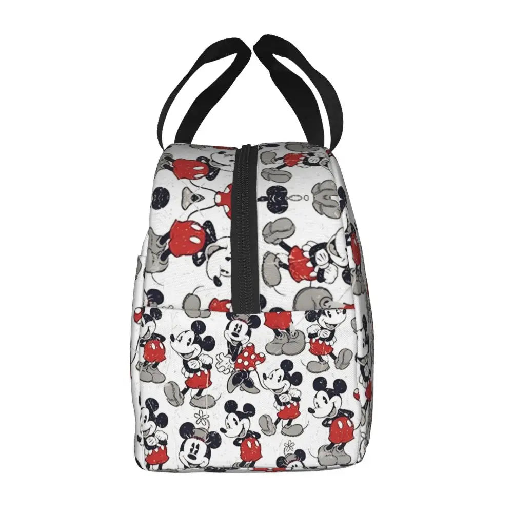 Custom Mickey Pink Minnie Mouse Lunch Bag Women Creative Design Cooler Warm Insulated Lunch Box for Kids School