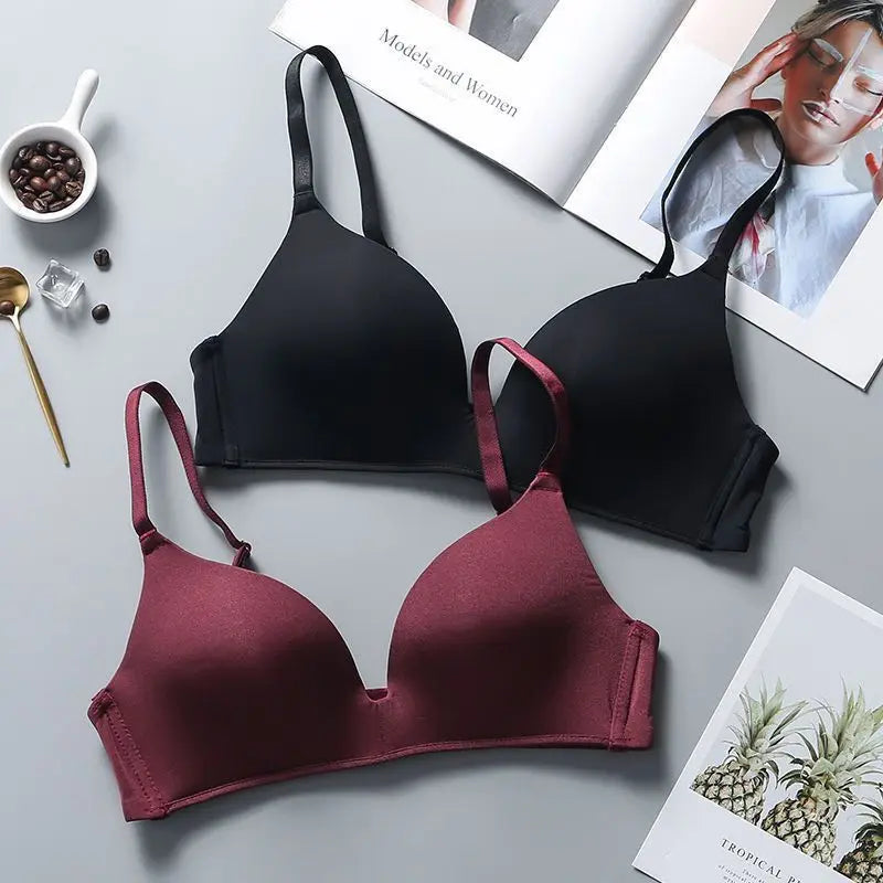 Women Seamless Bra Sexy No Wire Push Up Underwear Girls Students Breathable Thin 12 Colors Bras