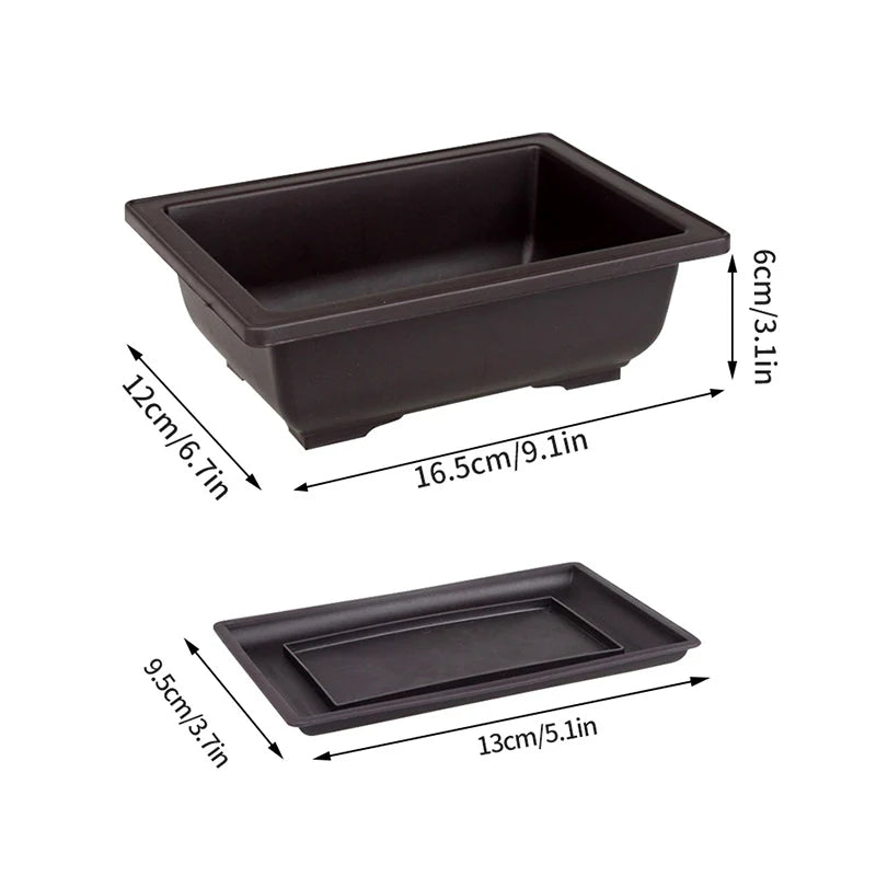 Outdoor Garden Landscape Bonsai Tray Square Rectangular Flowerpots Imitation Purple Clay Succulent Plants Pots 	
Pots for Plants