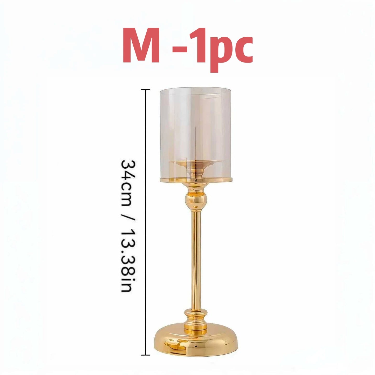 Glass Pillar Candle Holder Set Golden Silver Decorative Candlestick for Wedding Party Table Festival Decor 2026 New Fashion