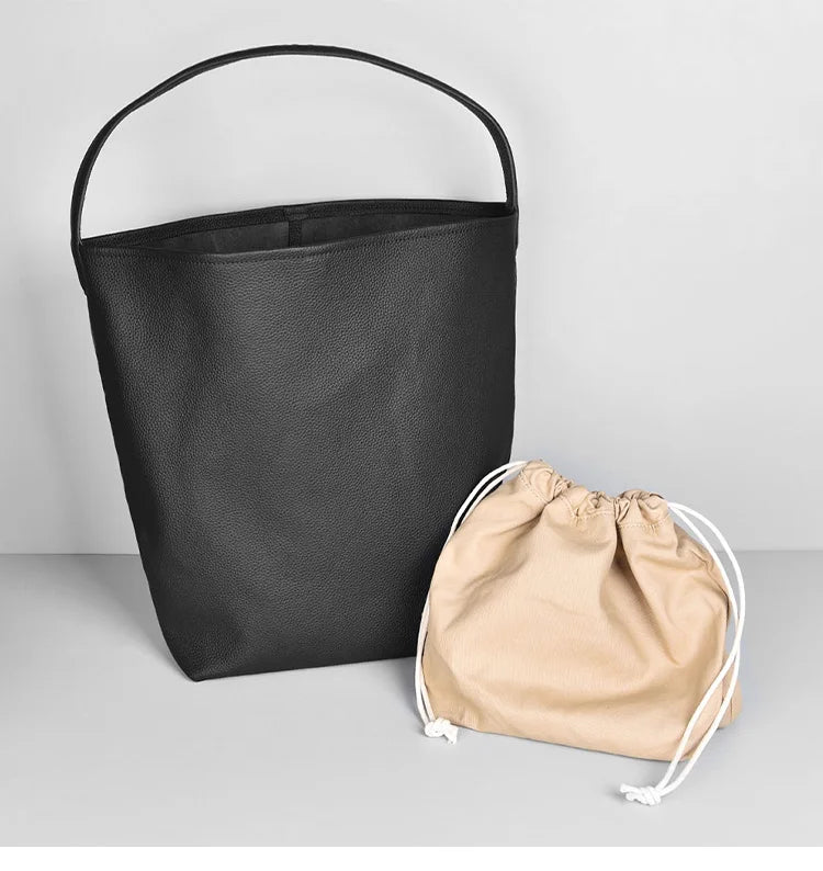 MENDY Bucket Bag Large Women's Bag Tote Bag Shoulder Bag Luxury Designer Genuine Leather Handbag Japanese Popular Bag Soft Row