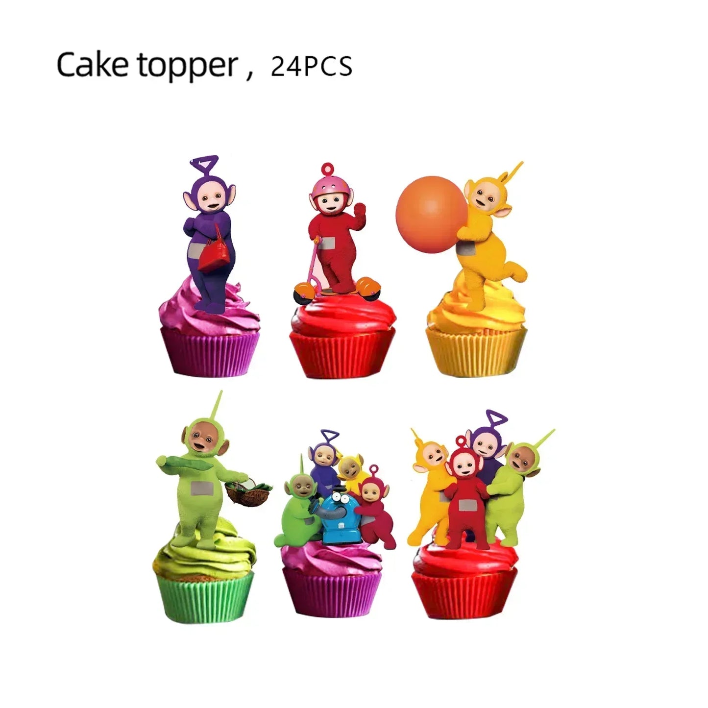Teletubbies Birthday Party Decoration Tableware Set Paper Plates Balloons Banner Tablecloth For Kids Baby Shower Party Supplies