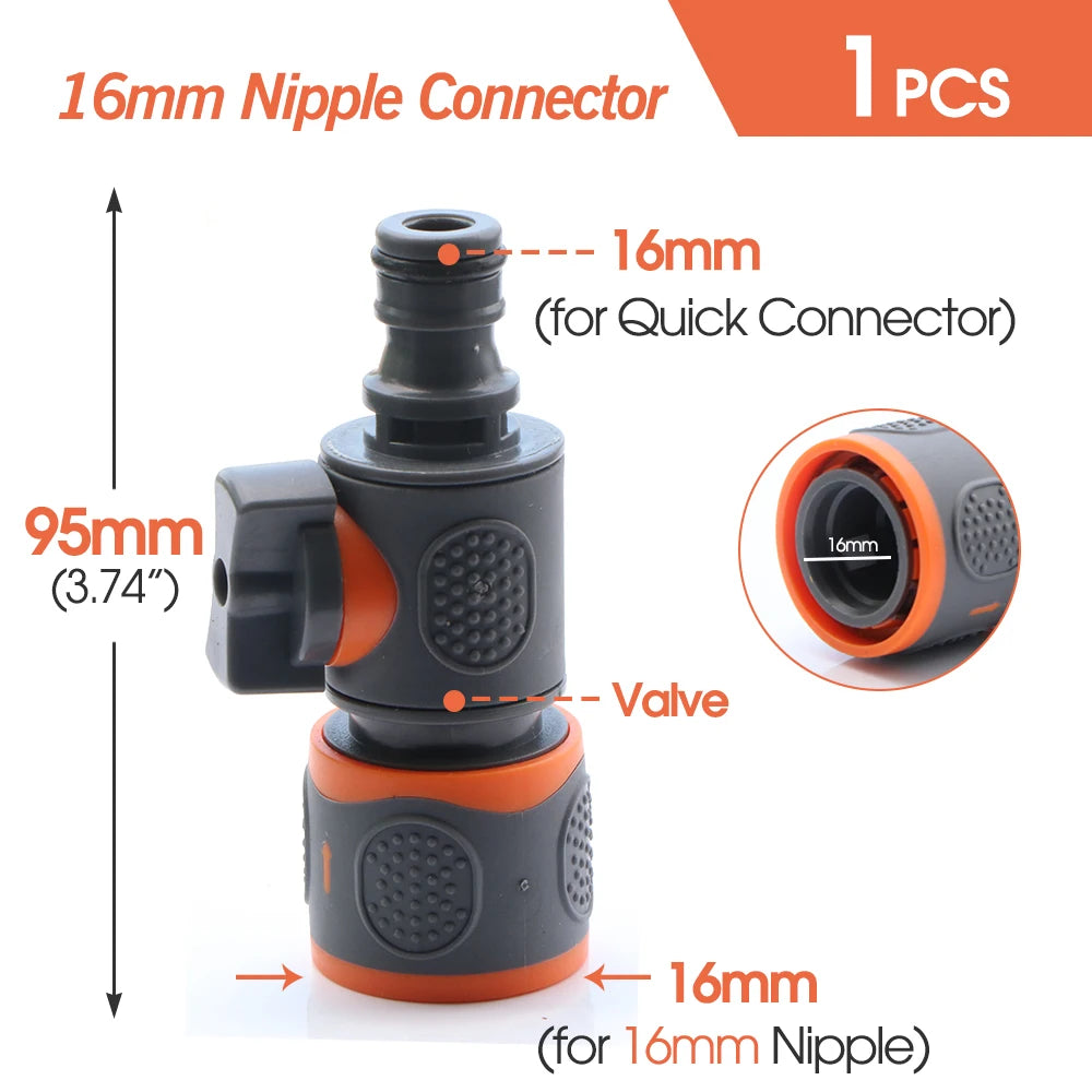Garden Hose Quick Connector 1/2 3/4 Inch Pipe Coupler Stop Water Connector for Car Wash 20/16mm Irrigation Tube Repair Joints