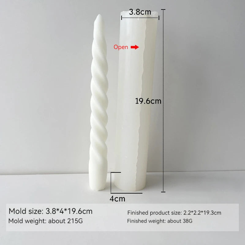 3D Candle Silicone Molds DIY Long Twisted Spiral Taper Candle Making Mold Tools Moldes De Silicona Para Velas форма для свечей