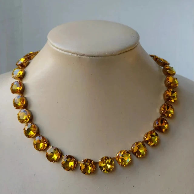 Luxury Shiny Crystal Claw Chain Necklace Multi-Color Optional Bohemian Exaggerated Clavicle Chain Big Bib Necklace Wholesale