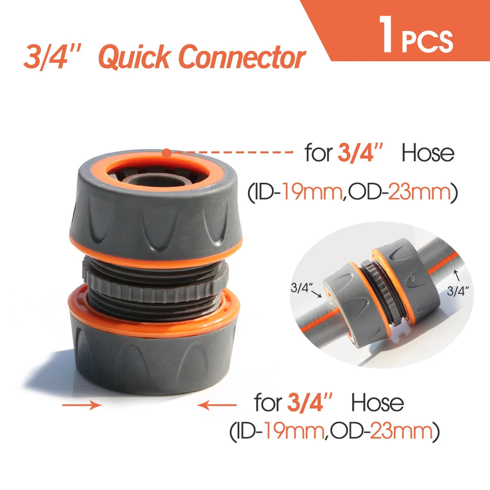 Garden Hose Quick Connector 1/2 3/4 Inch Pipe Coupler Stop Water Connector for Car Wash 20/16mm Irrigation Tube Repair Joints