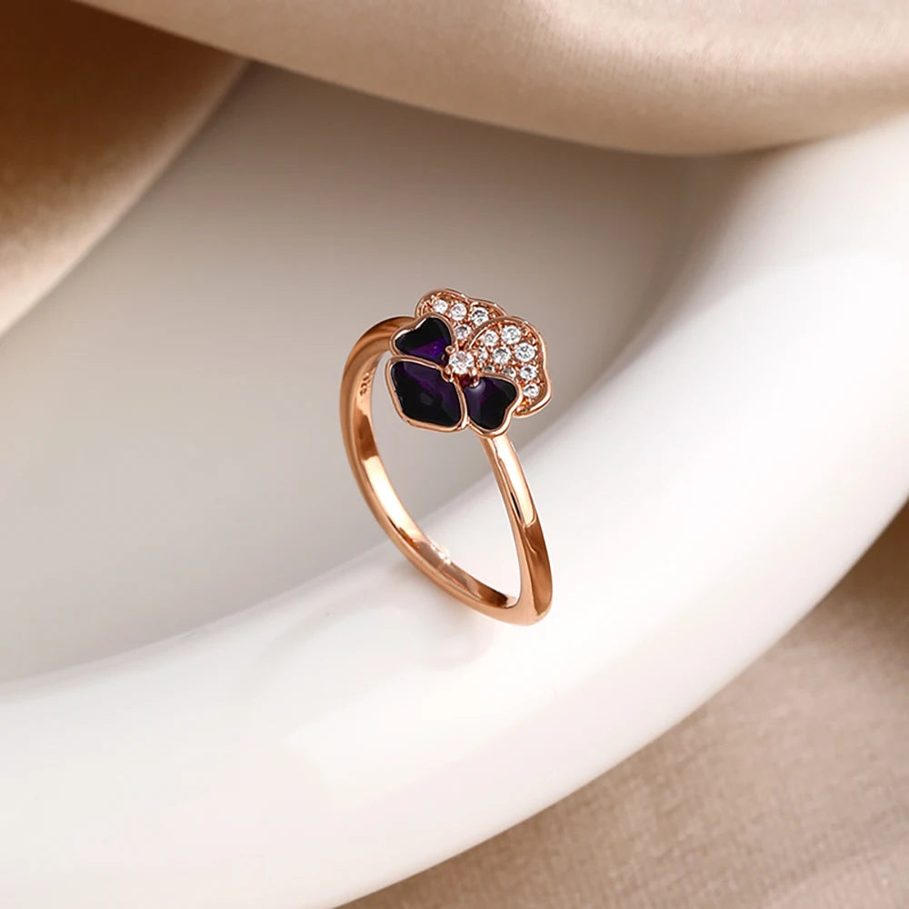 18K Rose Gold Plated 925 Originales Silver SilverLock To Love Heart Stone Wedding Luxury Ring Set For Woman Jewelry Party Gift
