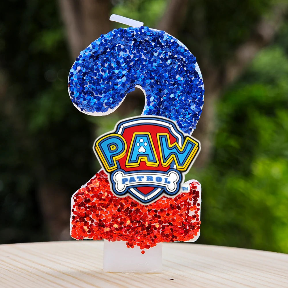 Paw Patrol Candle 0-9 Number Candle Paw Patrol Cartoon Character Party Cake Plug-in Birthday Cake Decoration Baby Shower Gift