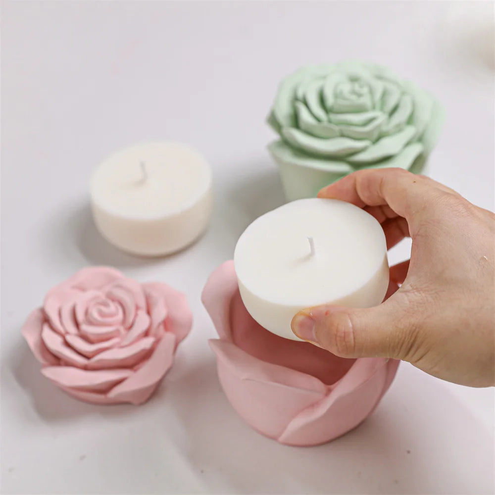 Nicole Eternal Rose Candle Jar Concrete Mold Candle Refill Silicone Mold DIY Handmade Gifts Tools Home Decor