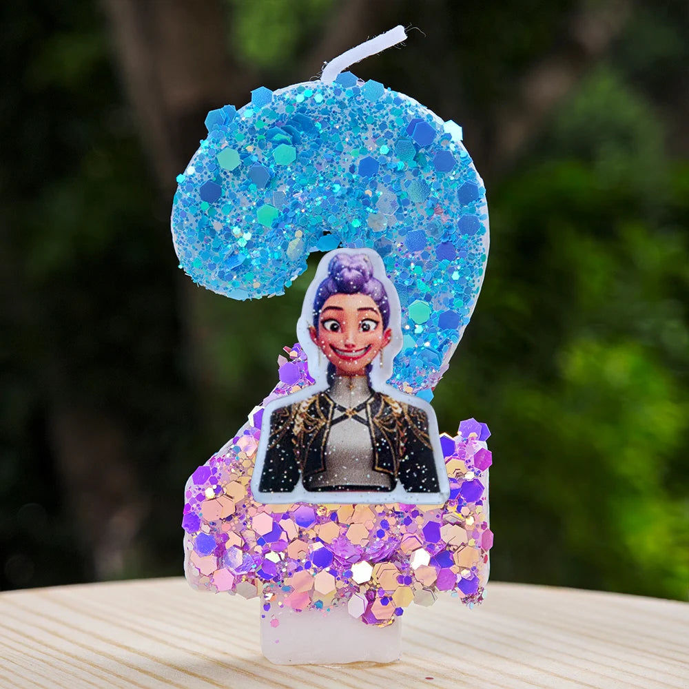 New Kpop Demon Hunters Theme Candle Number 0-9 Birthday Party Cake Decoration Cartoon Baby Shower Supplies Kids Gifts