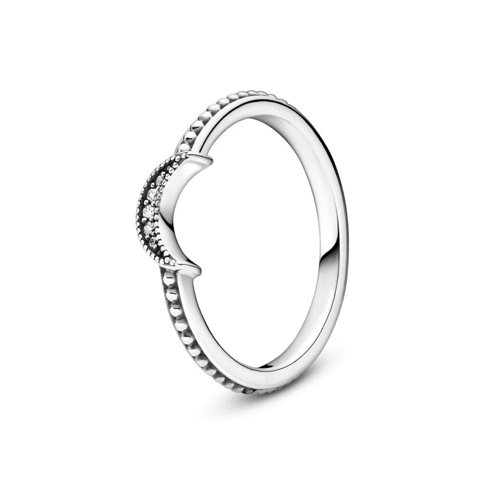 New White Series Original 925 Sterling Silver Women Finger Rings for Women Silver Daisy Mom heart Zirconia Stone Luxury Jewelry