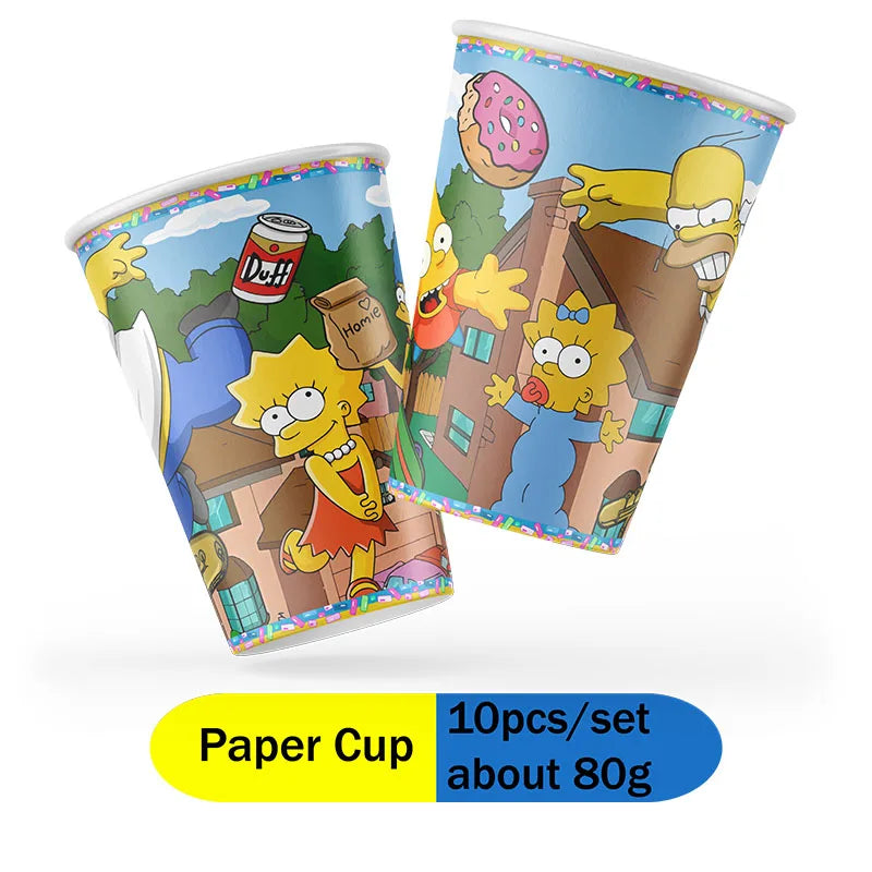 THE SIMPSONS GAME Baby Shower Kids Toy Aluminum Foil Digital Balloon Set Birthday Party Decor and Napkins Disposable Tableware
