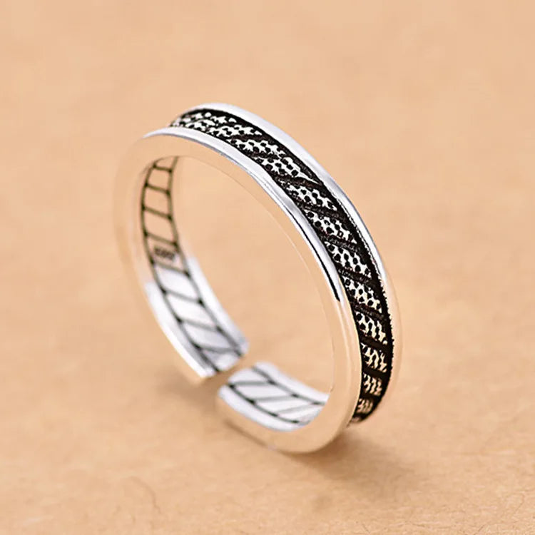 Hot 925 Sterling Silver Ring AAA Zircon Adjustable Simplicity Fashion Exquisite Women Jewelry Accessories Wedding Party Gift