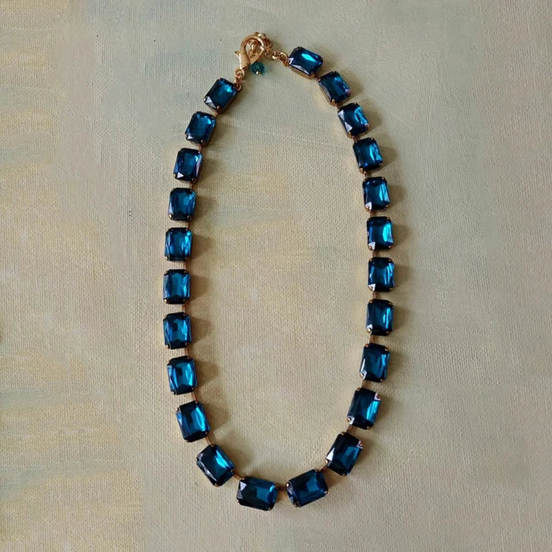 Luxury Shiny Crystal Claw Chain Necklace Multi-Color Optional Bohemian Exaggerated Clavicle Chain Big Bib Necklace Wholesale