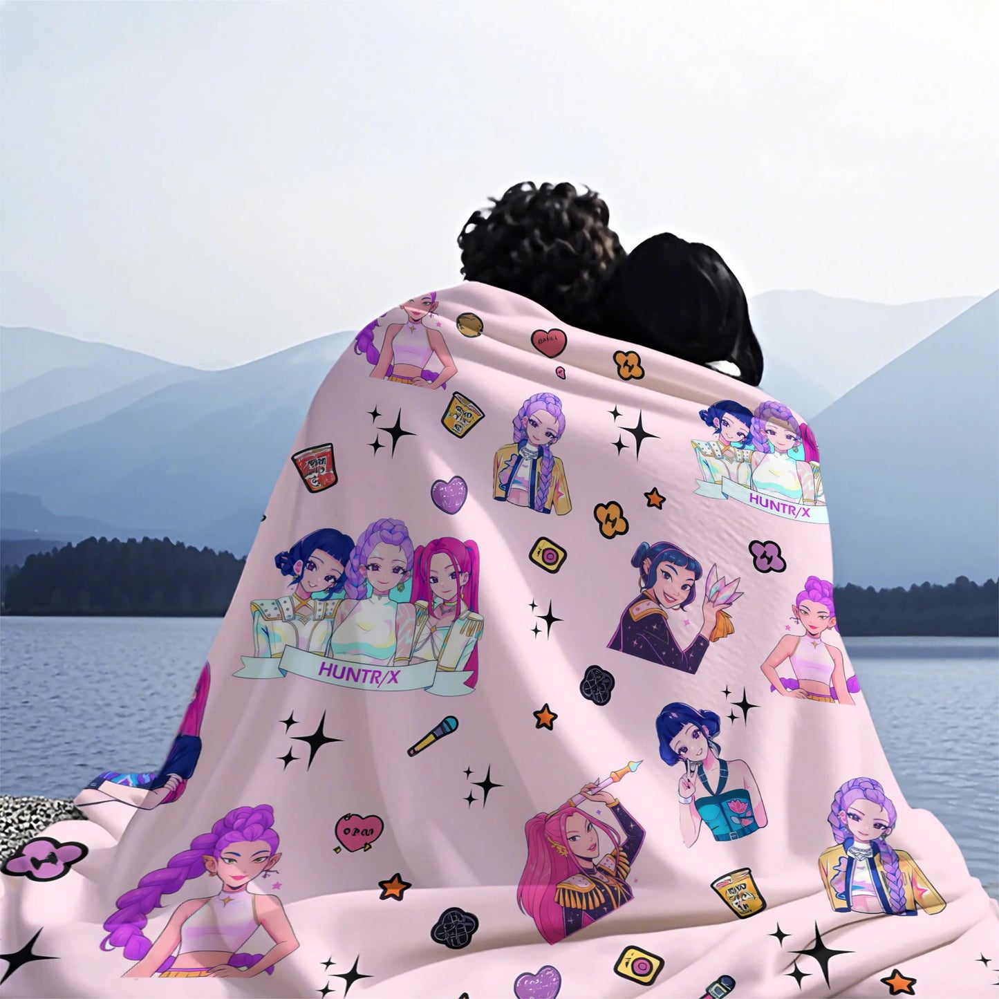 Cute Sticker K Pop Flannel Blanket: Cozy Up With Your Bias For Chill Days
