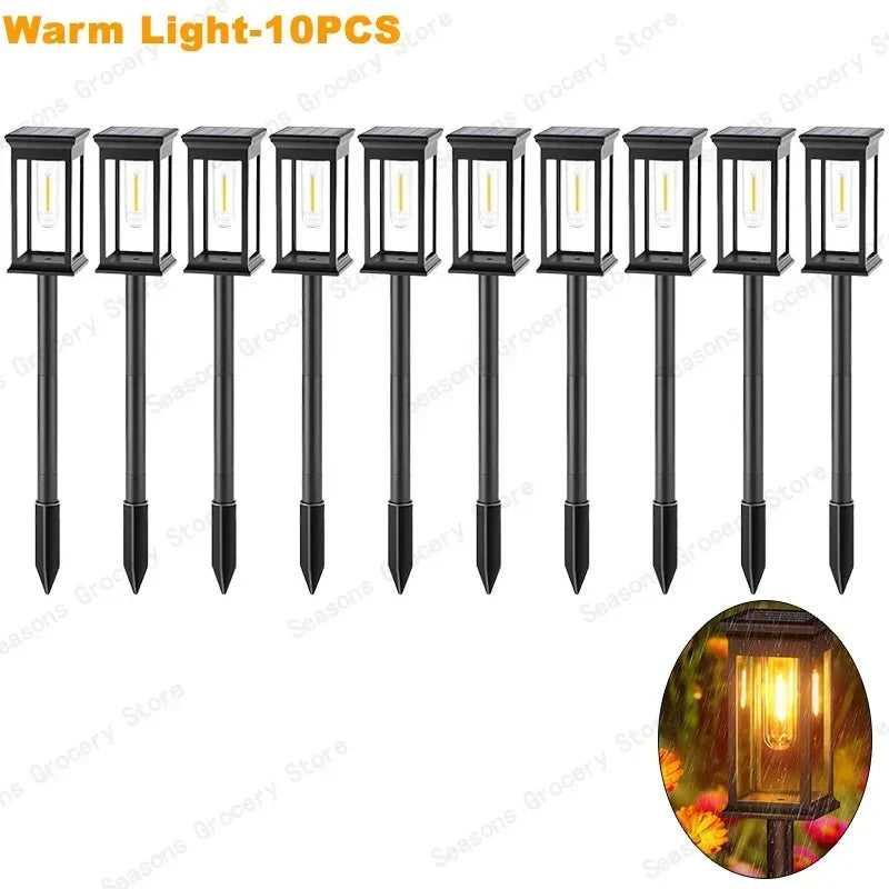 Waterproof LED Solar Lights for Garden Yard Driveway - Automatic Pathway Lighting Outdoor Landscape Lighting Auto On/Off at Dusk