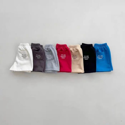 K2694 Unisex Kids' Summer Thin Sporty Shorts 2025 New Style Korean Fashion Versatile Children's Clothing for Boys And Girls