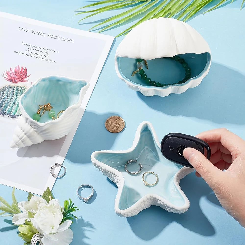 Ceramic Conch Storage Shell Ceramic Tray Craft Decoration Home Decoration Room Decoration Jewelry Key Organizer Gift