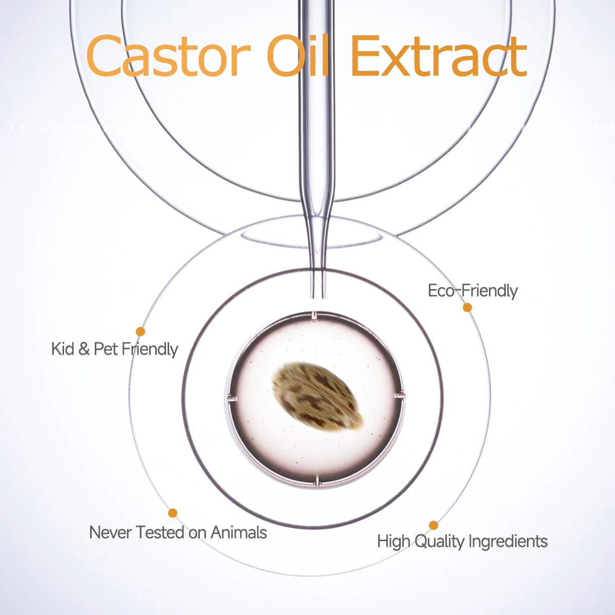 Castor essential oil, for dry hair, eyelashes and eyebrows, oil cold pressed unrefined, essential oil for skin and nail care
