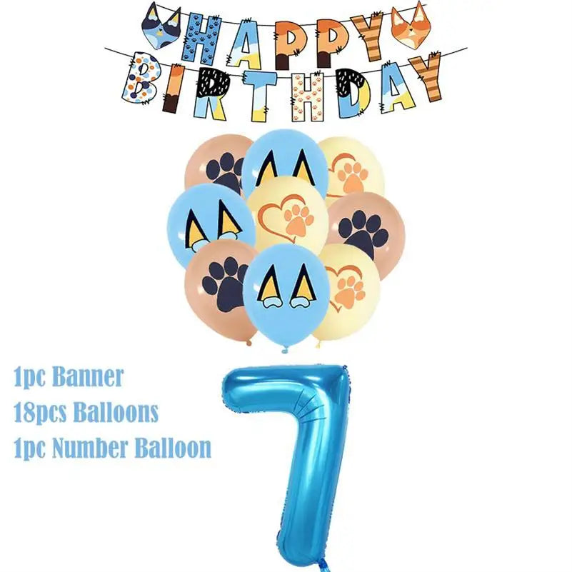 New Cartoon Dogs Birthday Party Decoration Full Set Kit