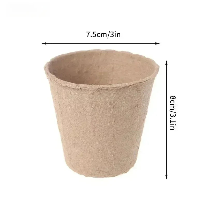 Peat Pots Biodegradable Transplanters Pulp Paper Flower Plant Seedlings Pots Seed Germination Tray Eco Garden Starter Kit