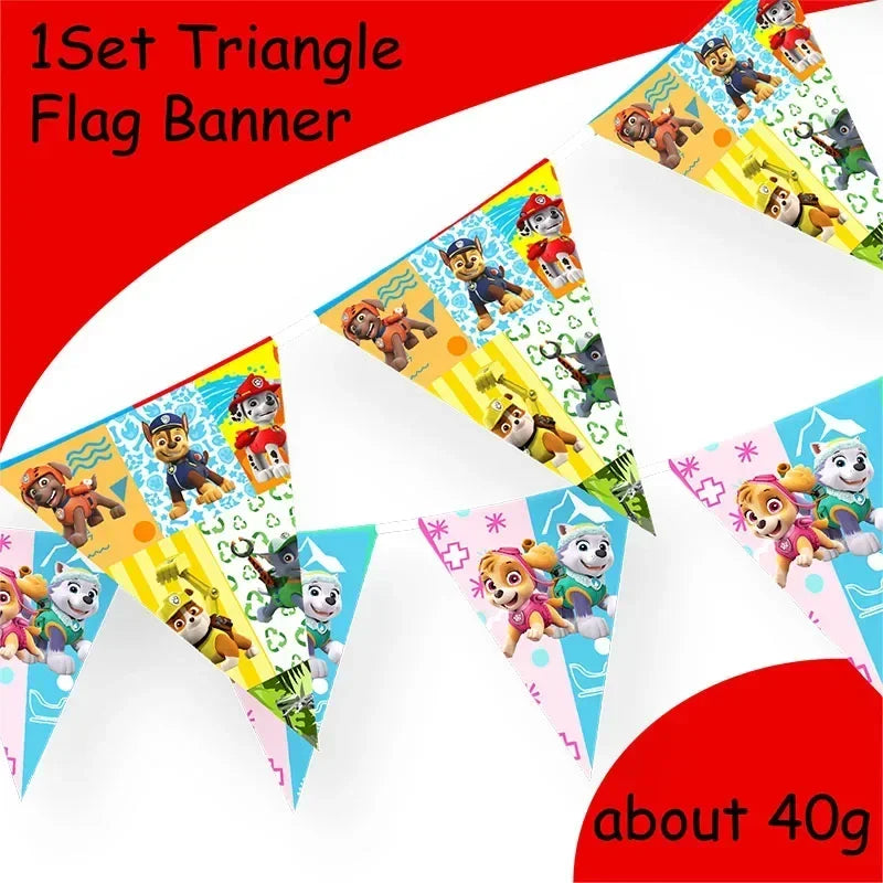 paw patrol cartoon Birthday Party Decoration  paw marshall theme Balloon Banner Cake Topper Party Supplies for Baby Show