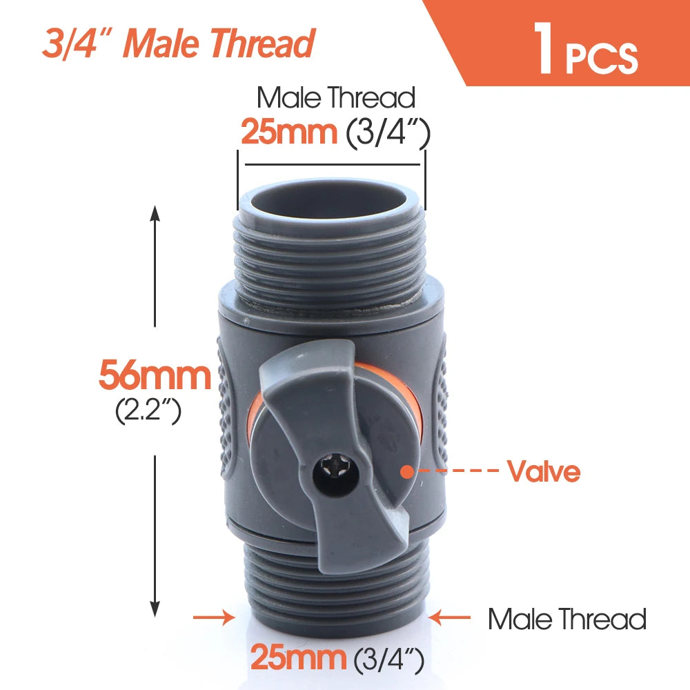 Garden Hose Quick Connector 1/2 3/4 Inch Pipe Coupler Stop Water Connector for Car Wash 20/16mm Irrigation Tube Repair Joints