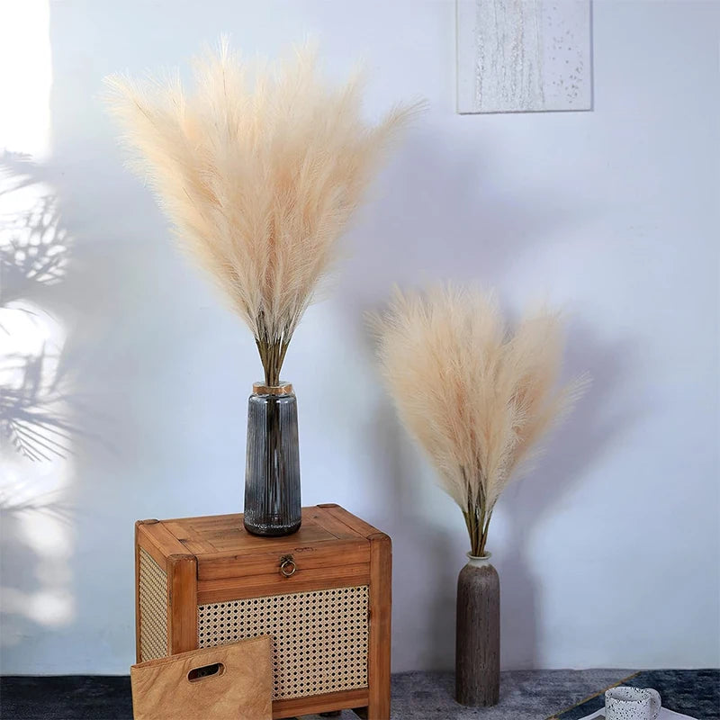 5/10pcs Artificial Pampas Boho Flowers Artificial Reed Ins Wind Bouquet Imitation Flowers Fake Plant Wedding Decoration Flowers