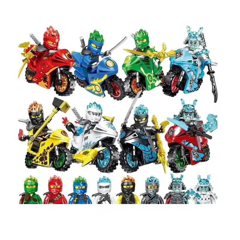 24 Pieces Anime Characters Ninja Figures Garmadon Jay Lloyd Samukai Cole Harumi Ultra Violet Pyro Snake Building Block Kids Toys