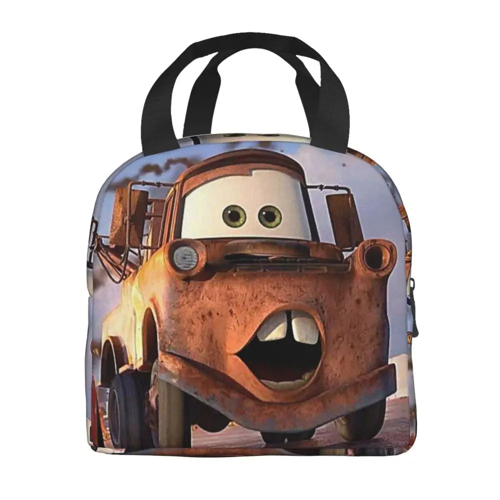 Custom Car 95 Lightning Mcqueen Insulated Lunch Bag for Women Resuable Racing Car Thermal Cooler Bento Box Office Picnic Travel