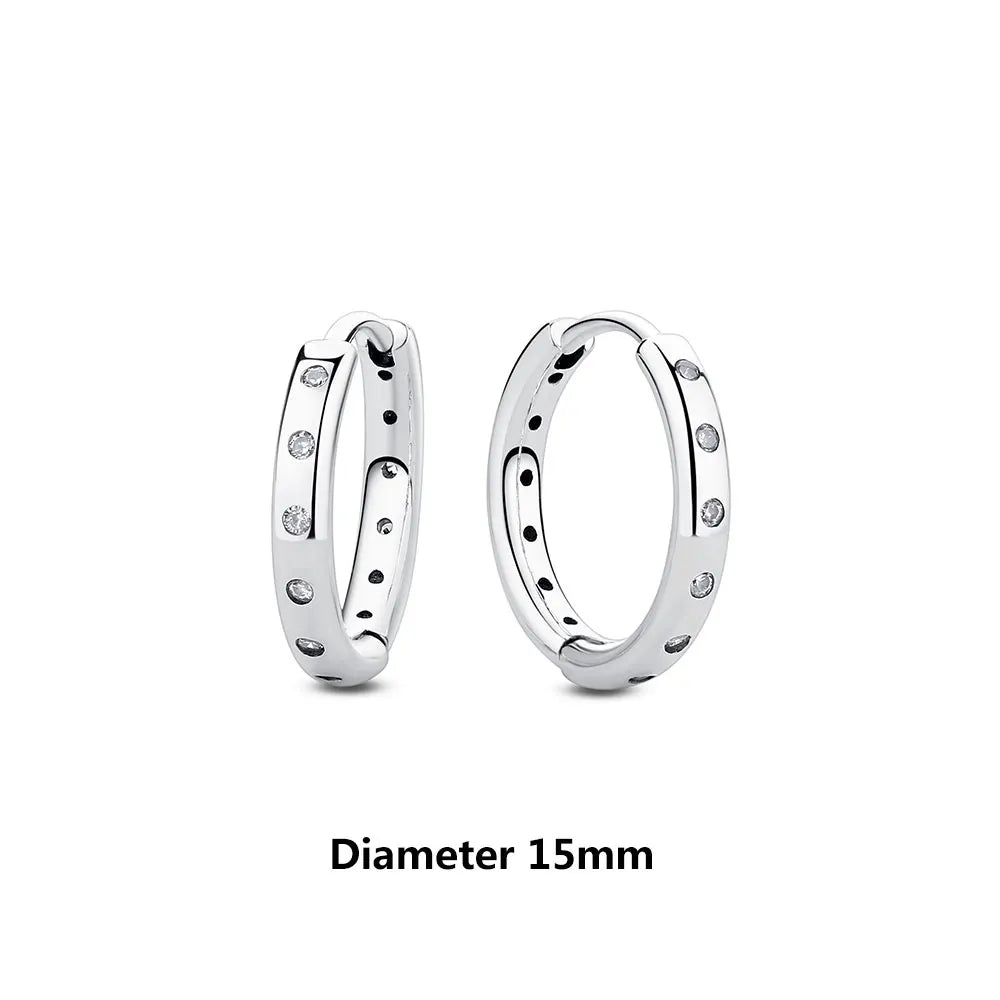 New 2025 Original 925 Sterling Silver Earrings For Women Piercing Hoop Love Heart Earings Rose Gold Wedding Gift Luxury Jewelry