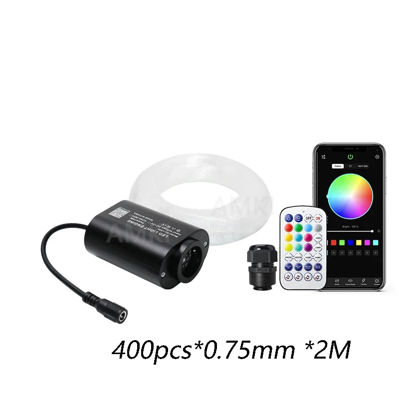 Mini 6W Twinkle Starry Sky Fiber Optic Ceiling Light APP Controlled Star Roof Atmosphere Car Interior Home Decorative Light