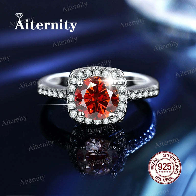 Moissanite And Zircon Ring D VVS1 Adjustable Size S925 Sliver Wedding Rings for Women Jewelry Party Fashion Top Quality Ring