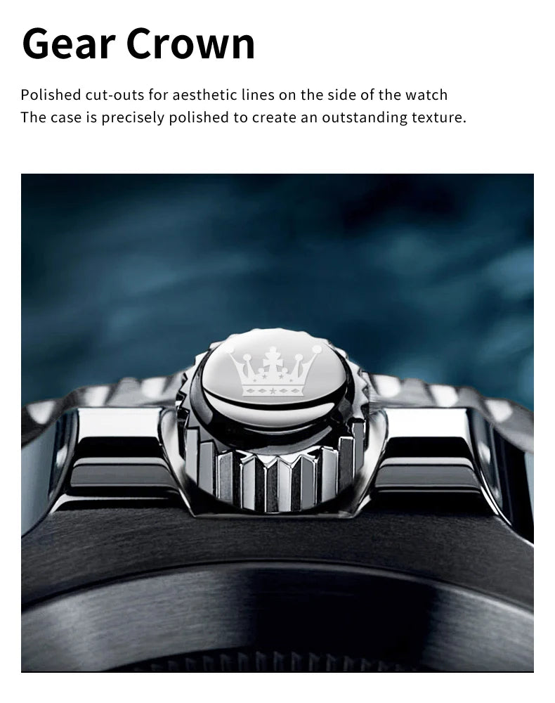 OLEVS 5885 Diving Series Men Watch Luxury Automatic Date Original Watch Trendy Stainless Steel Waterproof Sports Quartz Watch