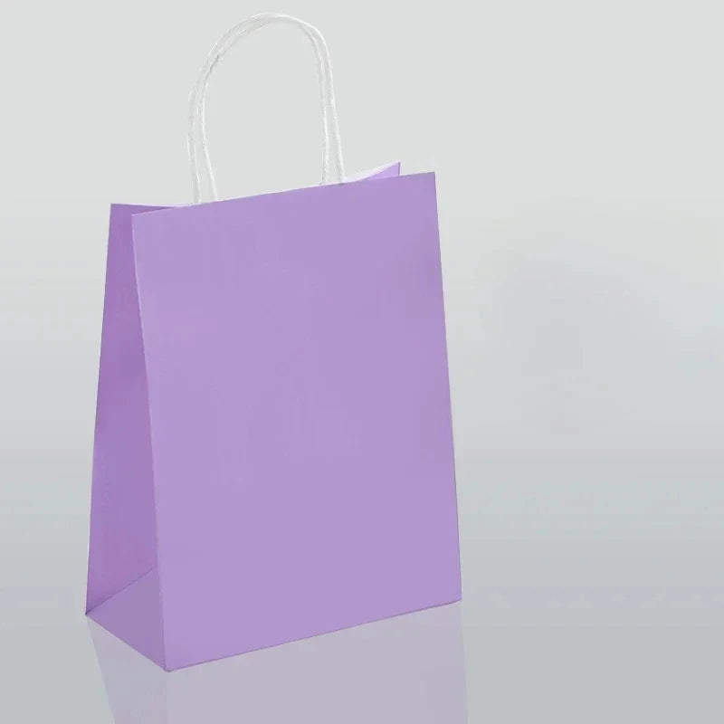 Wholesale Blank Kraft Paper Gift bags Custom Printed Recyclable Kraft Paper Shopping Bag Cosmetic Wedding Candy Grocery Bag