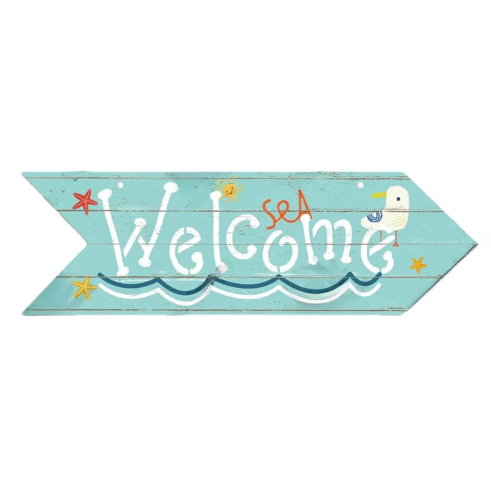 Beach Arrow Wooden Sign Beach Seaside Road Guide Wall Decoration Indicator Hanging Beach House  Wall Plaque Decor