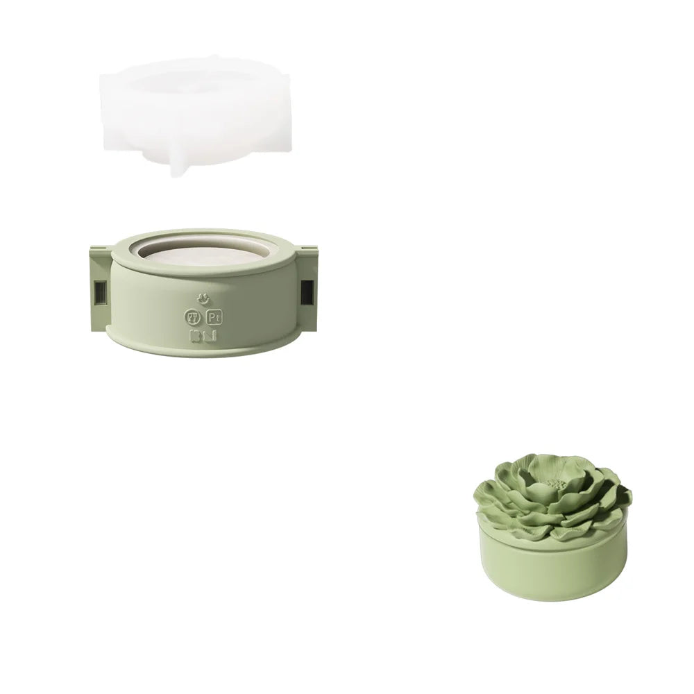 Nicole Camellia Candle Jar Jesmonite Silicone Mold Reusable Candle Refill Mold DIY Flower Concrete Gypsum Mould