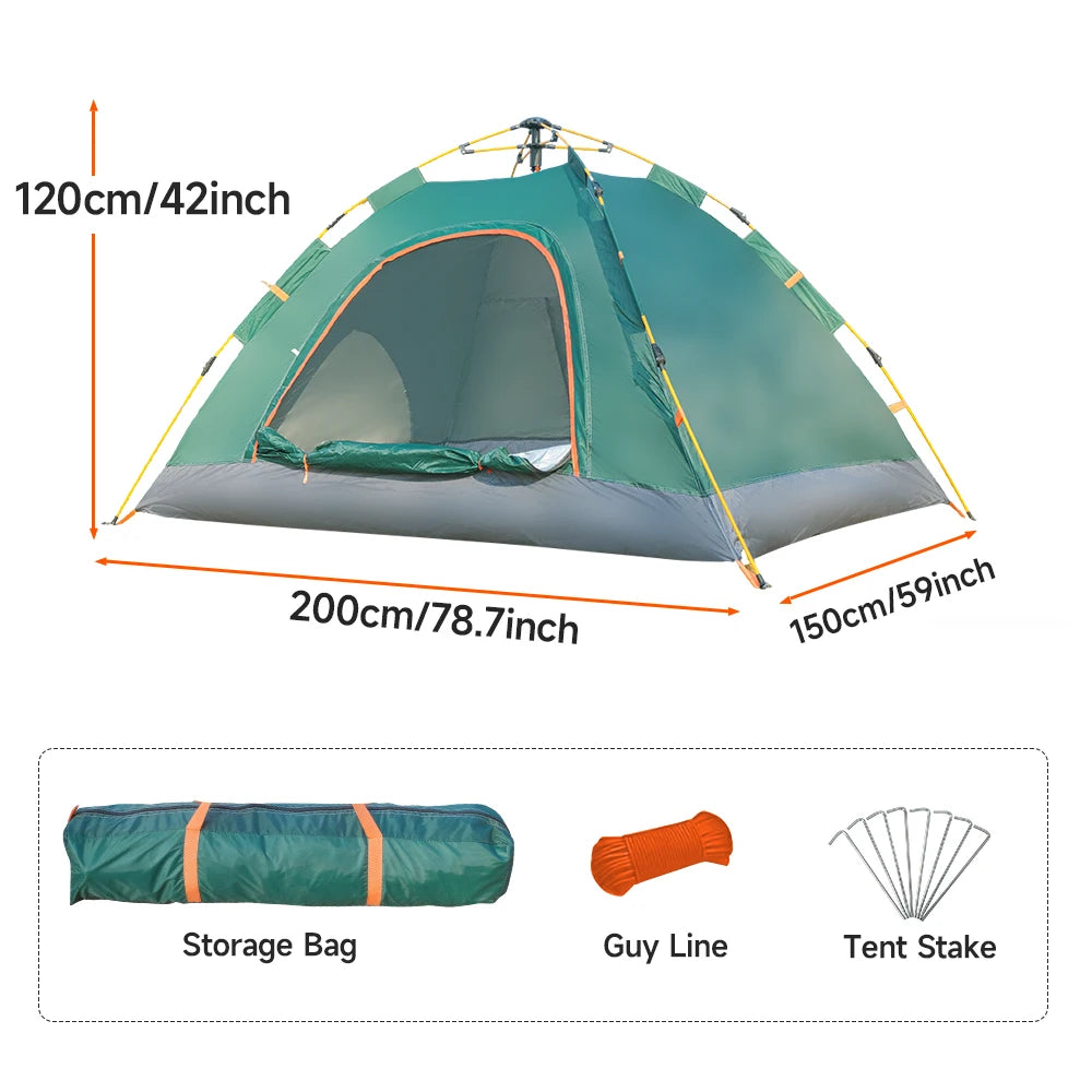2-3 Person Pop Up Camping Tent, Instant Setup Waterproof Windproof UV Protection Lightweight Portable for Hiking Backpacking