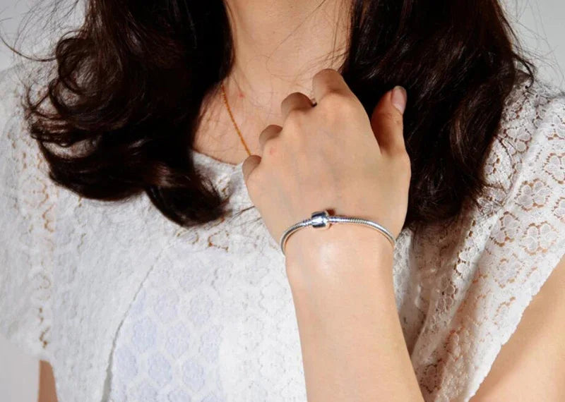 TOP SALE Authentic 100% 925 Sterling Silver 3MM Snake Chain Bangle & Bracelet for Women Luxury Jewelry 16-23CM